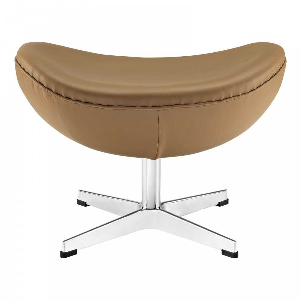 Glove Leather Ottoman, Terracotta