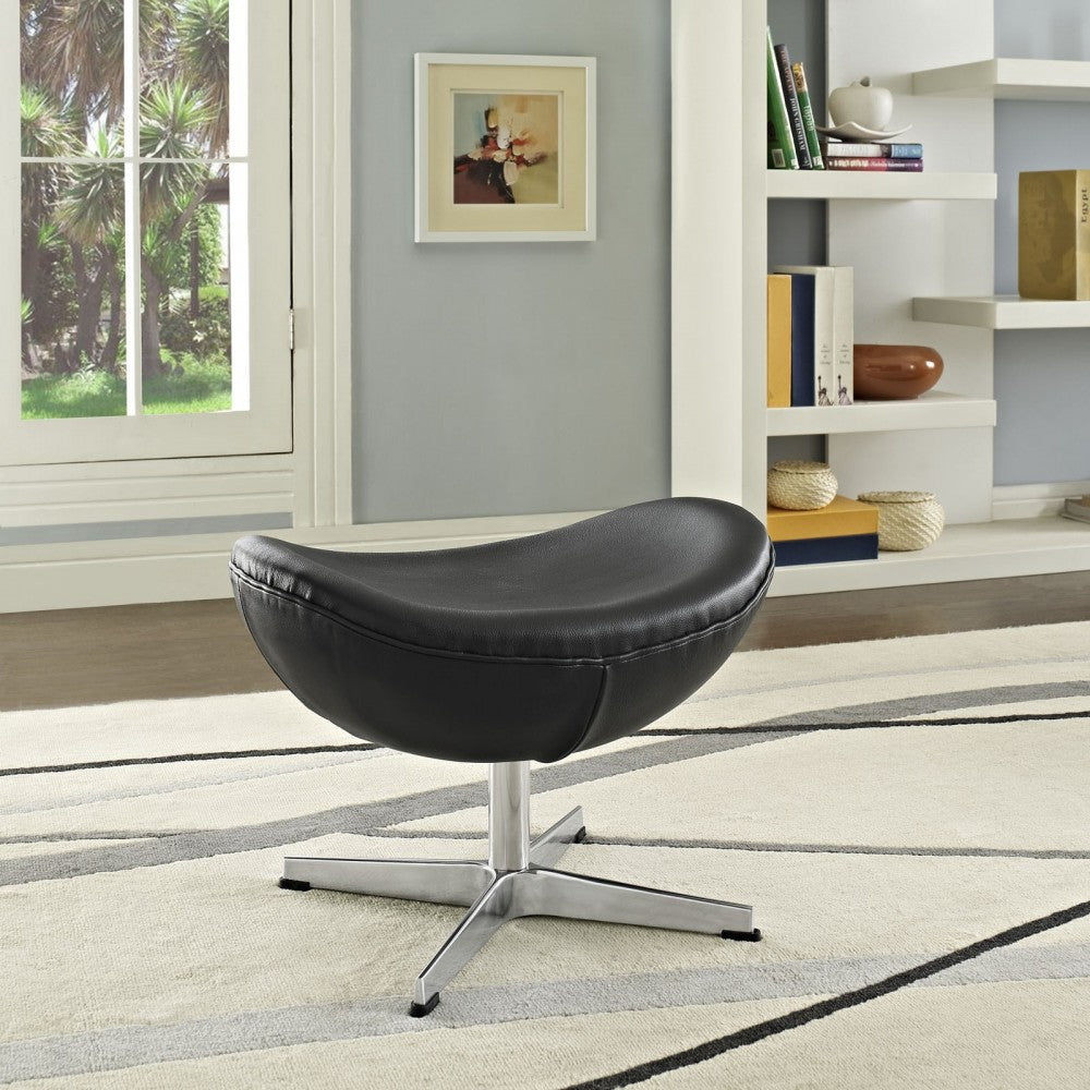 Glove Leather Ottoman, Black
