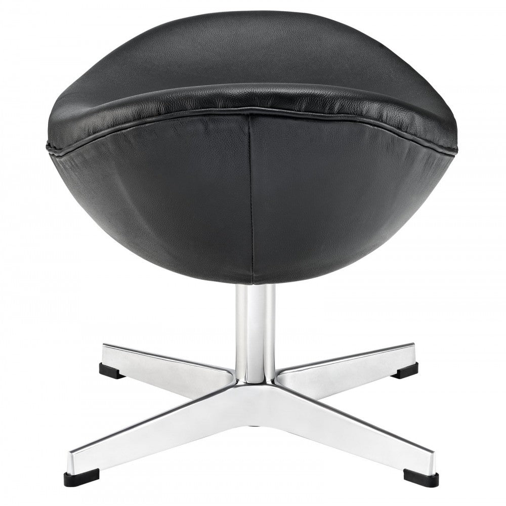 Glove Leather Ottoman, Black