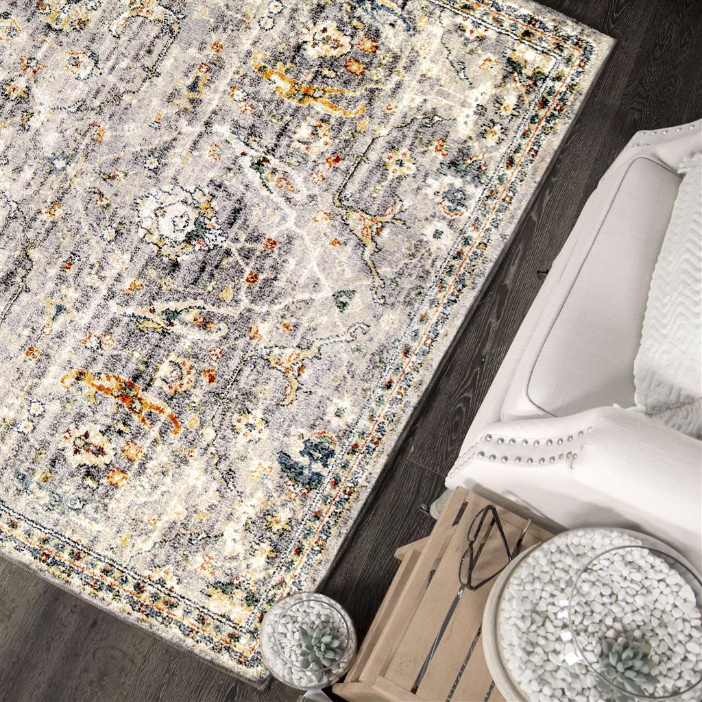 Palmetto Living Ankara Field Distressed Grey (7'10"x10'10")