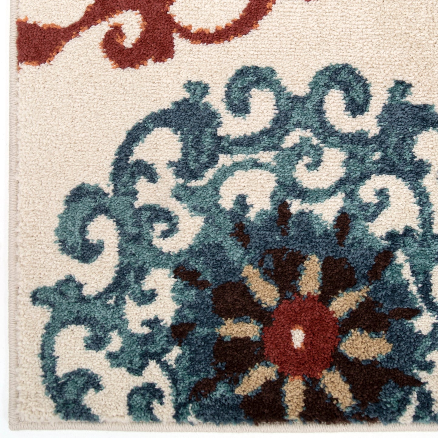 Orian Essential Courtyard Suzani Cream 21IN X 66IN
