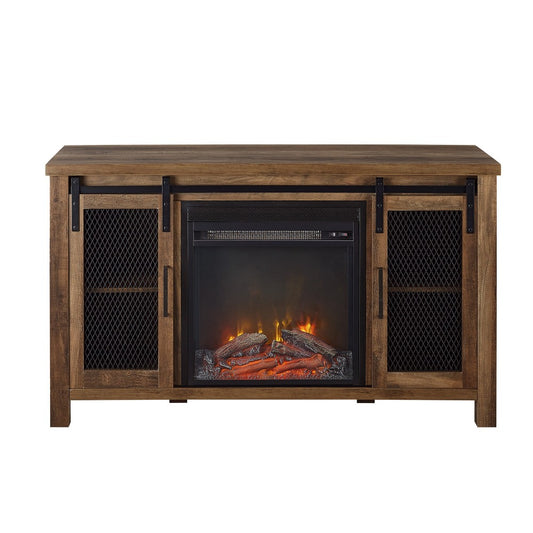 Grant 48" Rustic Farmhouse Fireplace TV Stand - Rustic Oak