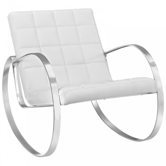 Gravitas Upholstered Vinyl Lounge Chair, White