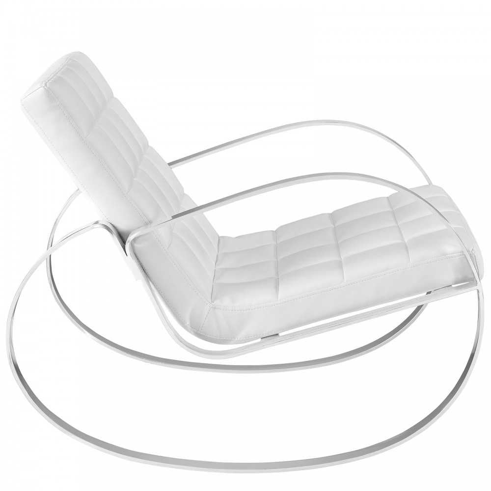 Gravitas Upholstered Vinyl Lounge Chair, White