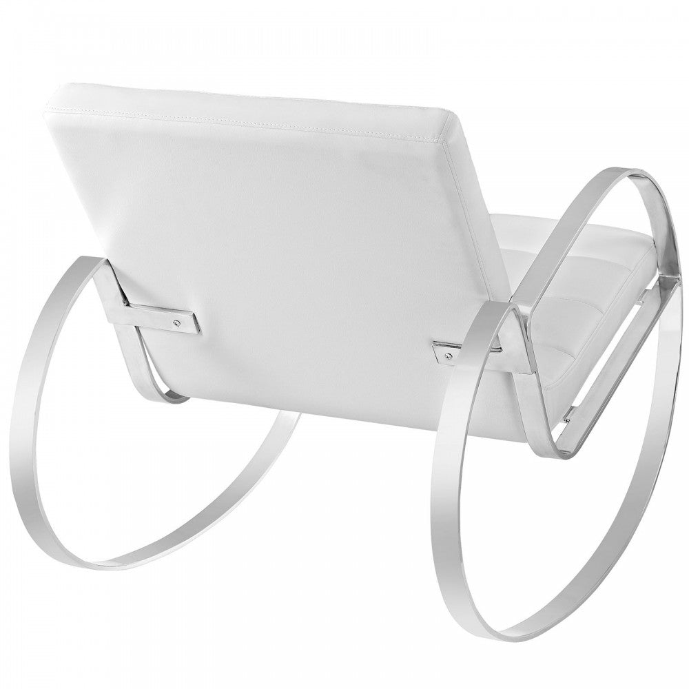 Gravitas Upholstered Vinyl Lounge Chair, White