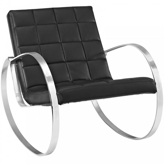 Gravitas Upholstered Vinyl Lounge Chair, Black