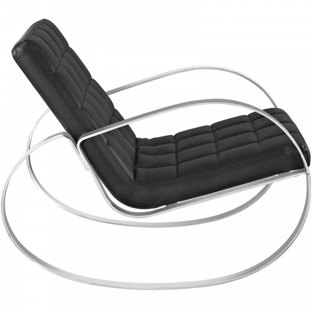 Gravitas Upholstered Vinyl Lounge Chair, Black