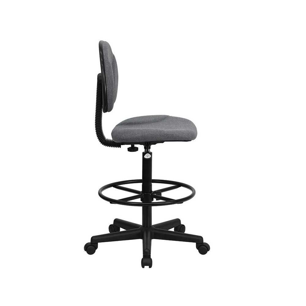 Gray Fabric Drafting Chair (Cylinders: 22.5''-27''H or 26''-30.5''H)
