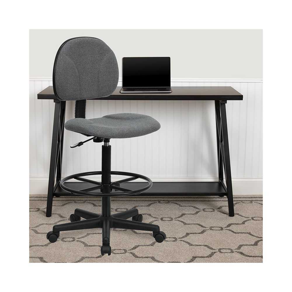 Gray Fabric Drafting Chair (Cylinders: 22.5''-27''H or 26''-30.5''H)