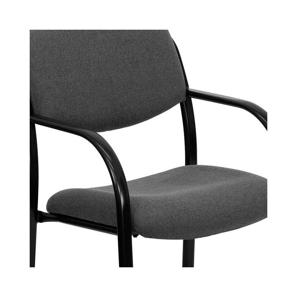 Gray Fabric Executive Side Reception Chair with Sled Base