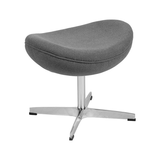 Gray Fabric Saddle Wing Ottoman