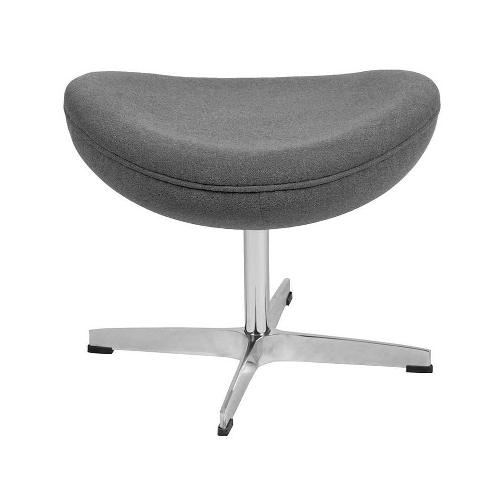 Gray Fabric Saddle Wing Ottoman