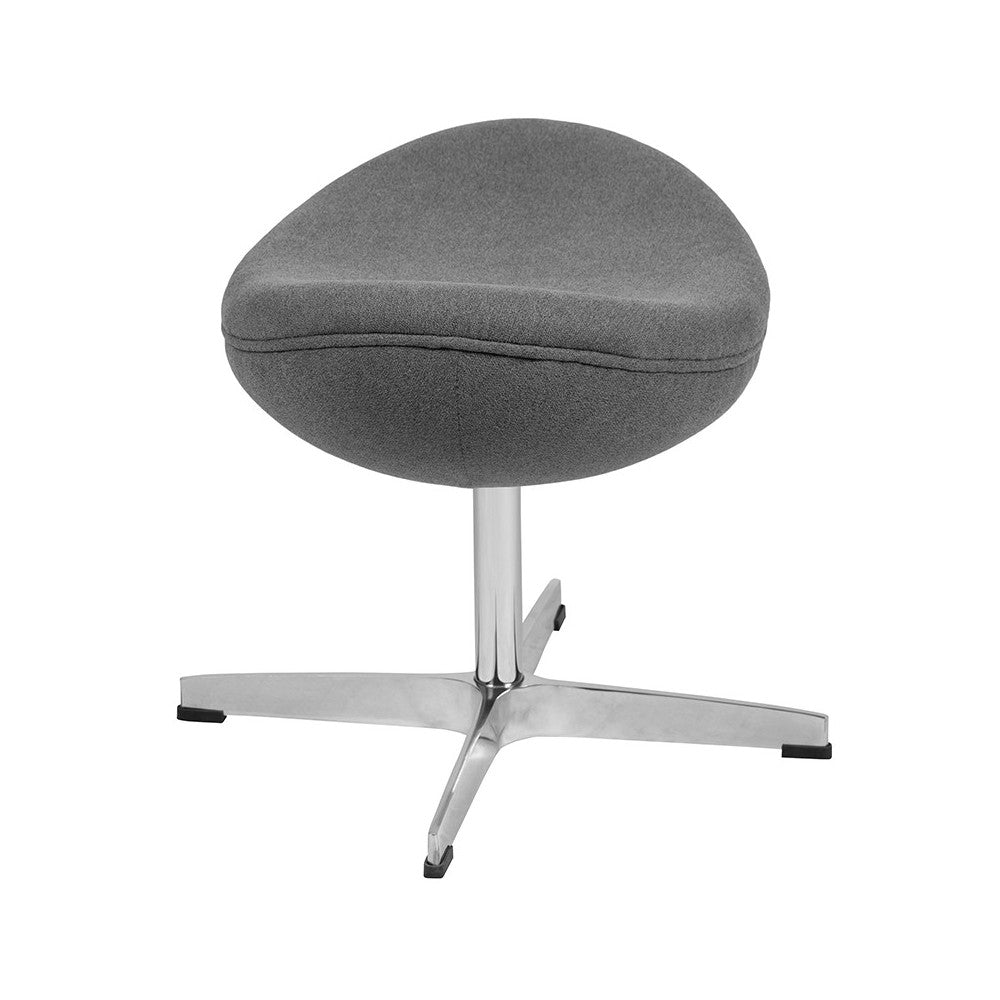Gray Fabric Saddle Wing Ottoman