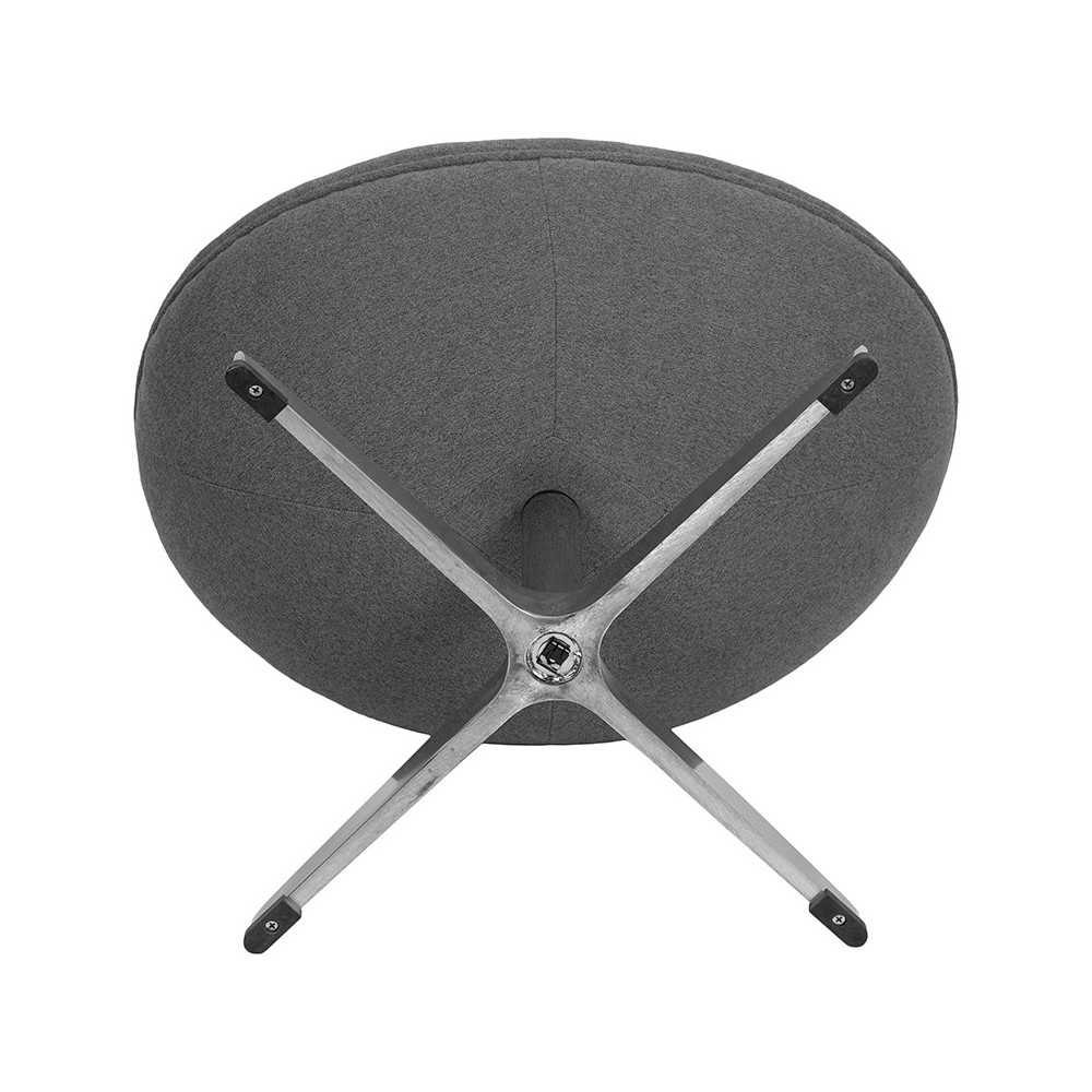 Gray Fabric Saddle Wing Ottoman