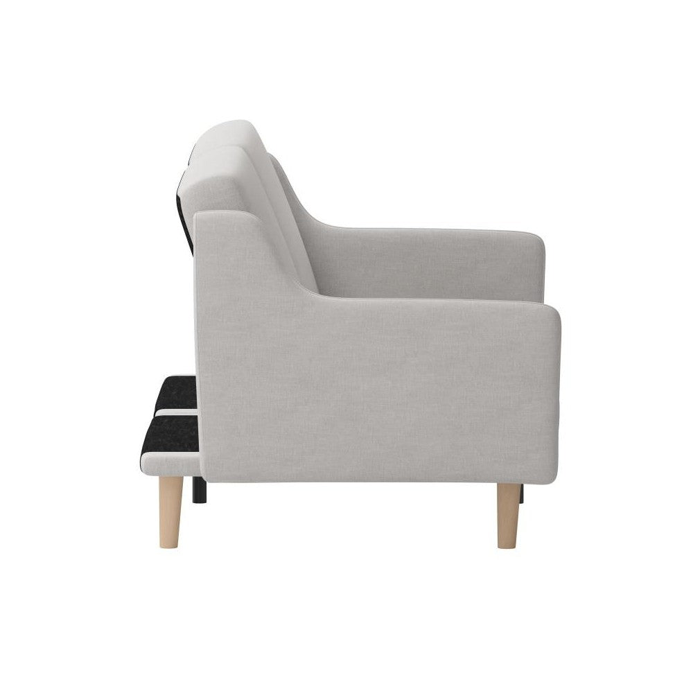 Gray Faux Linen Sofa Futon