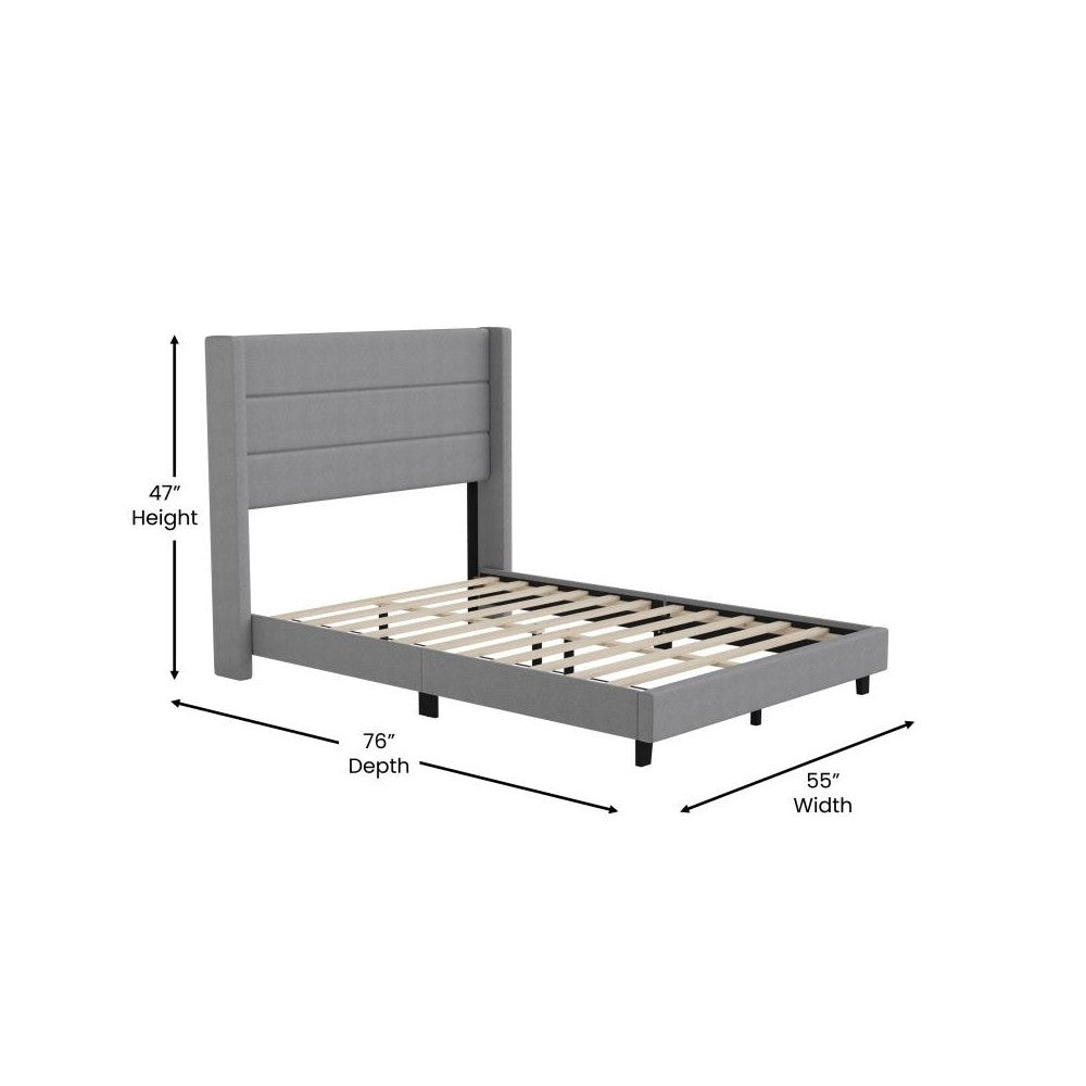 Gray Full Platform Bed