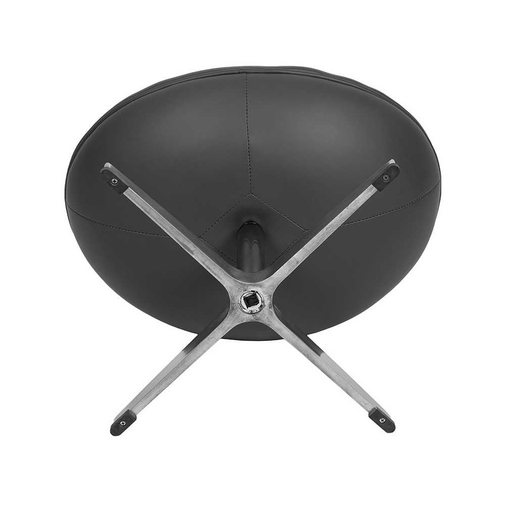 Gray LeatherSoft Saddle Wing Ottoman
