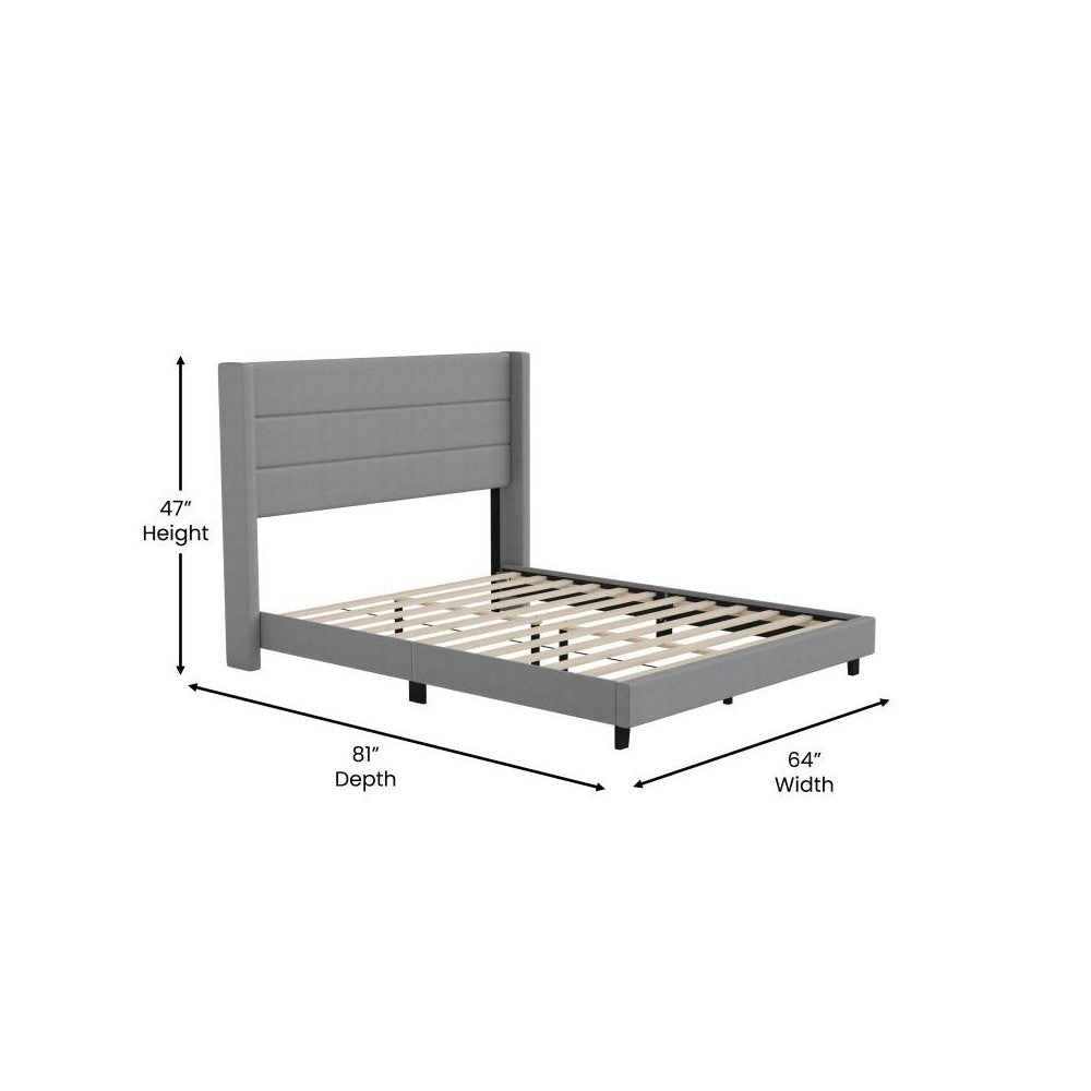 Gray Queen Platform Bed