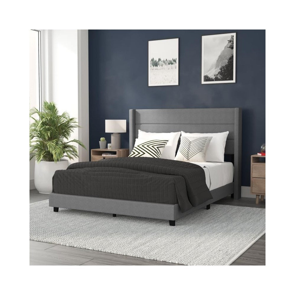 Gray Queen Platform Bed