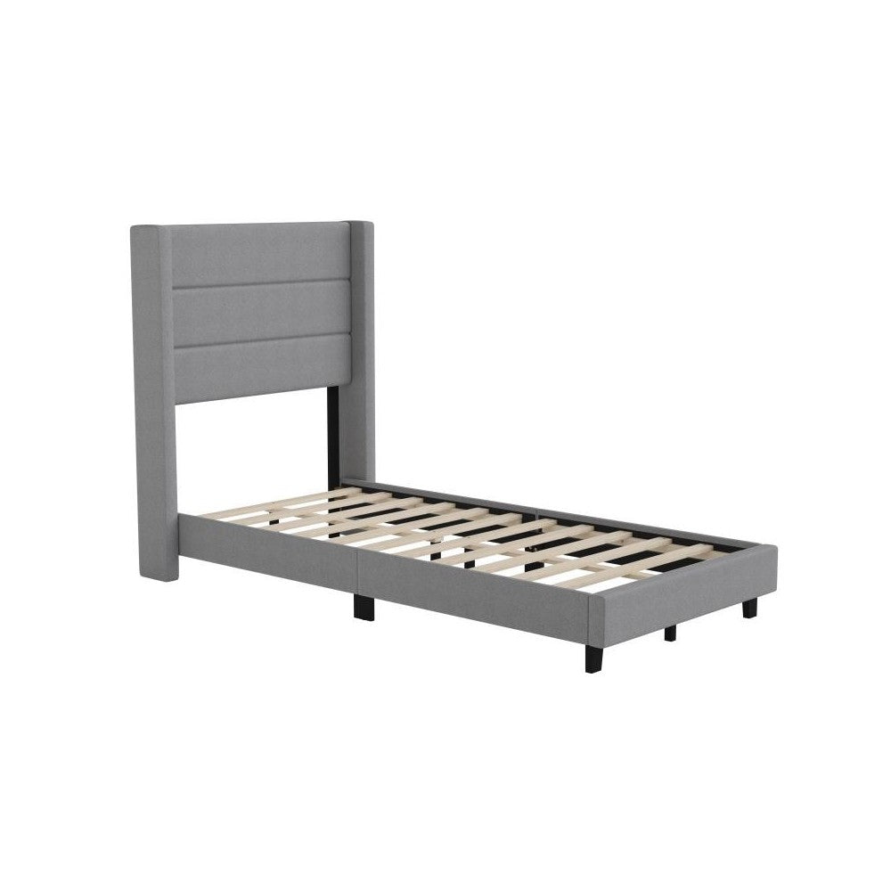 Gray Twin Platform Bed