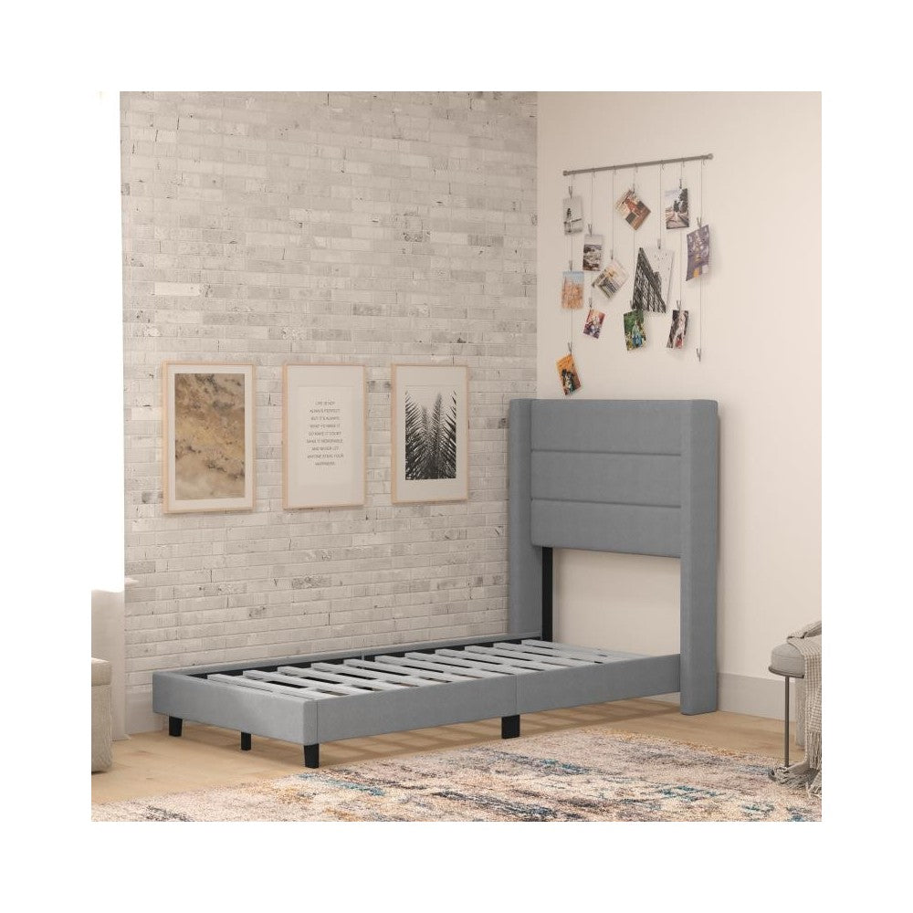 Gray Twin Platform Bed