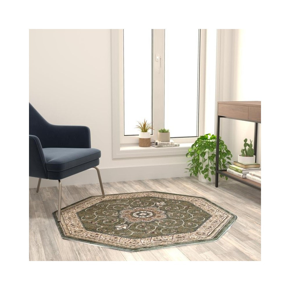 Green 4x4 Persian Area Rug