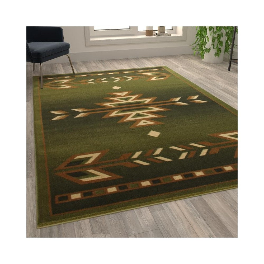 Green 6x9 Southwest Area Rug