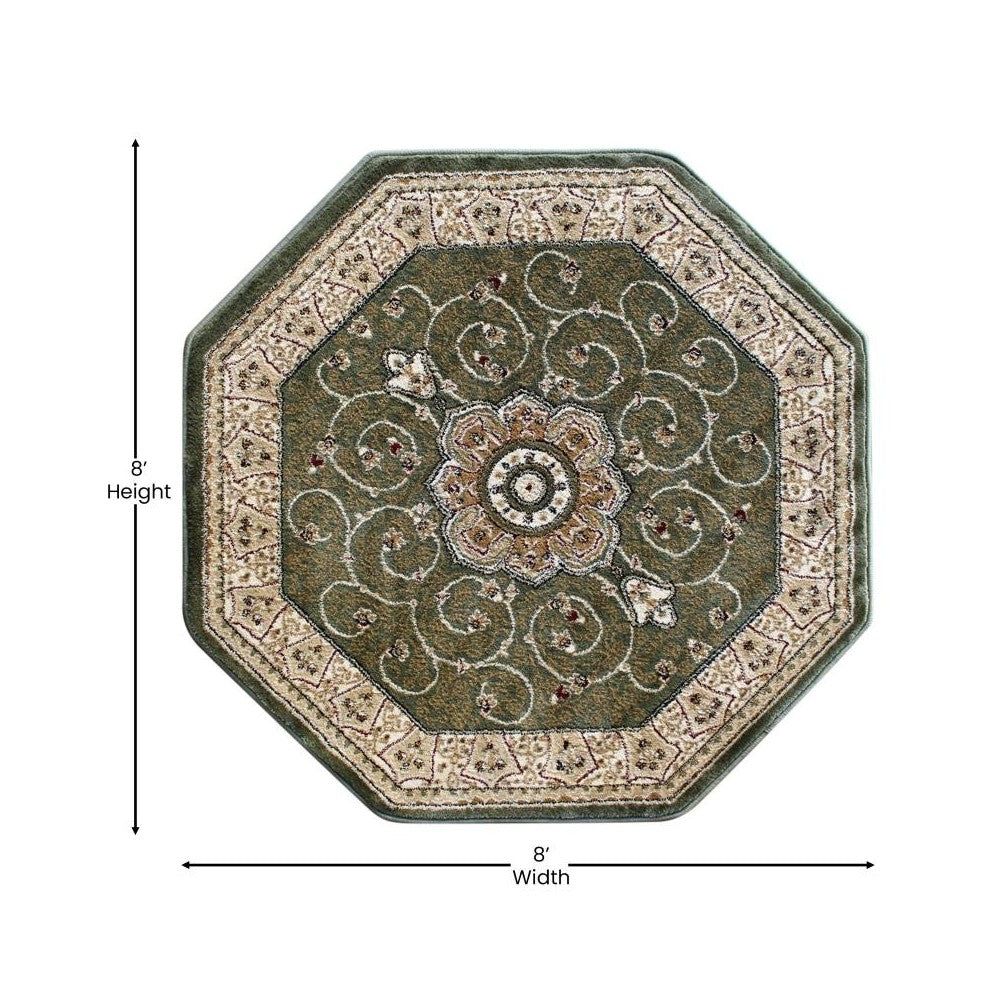 Green 7x7 Persian Area Rug