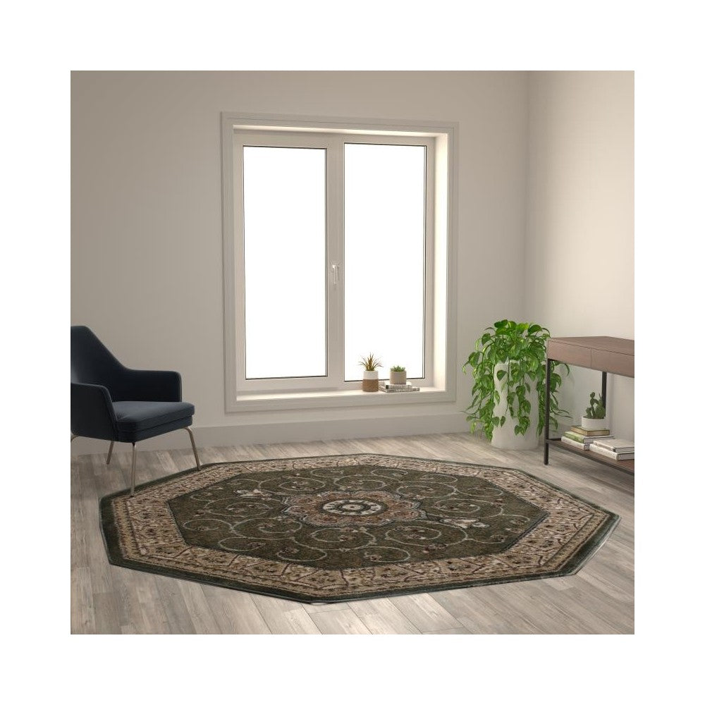 Green 7x7 Persian Area Rug