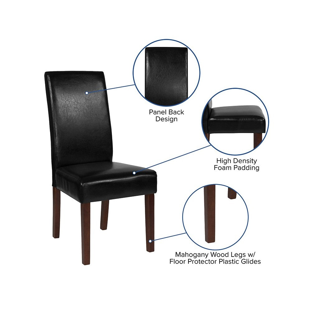 Greenwich Series Black LeatherSoft Parsons Chair