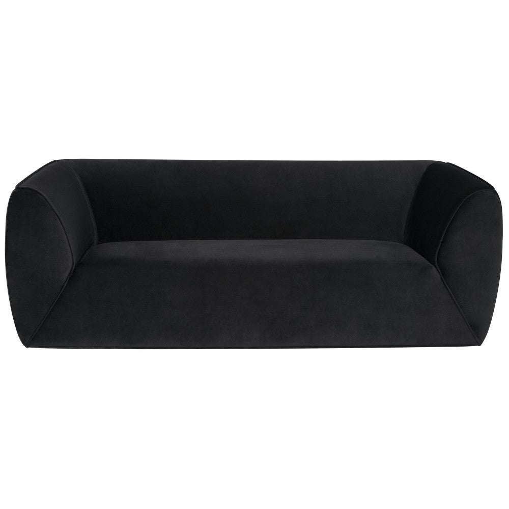 Greta Black Fabric Triple Seat Sofa