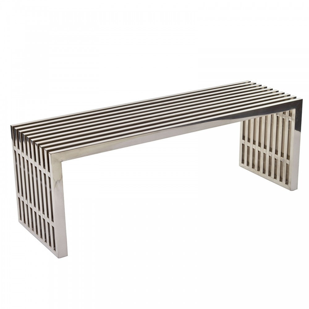 Gridiron Medium Stainless Steel Bench, Silver