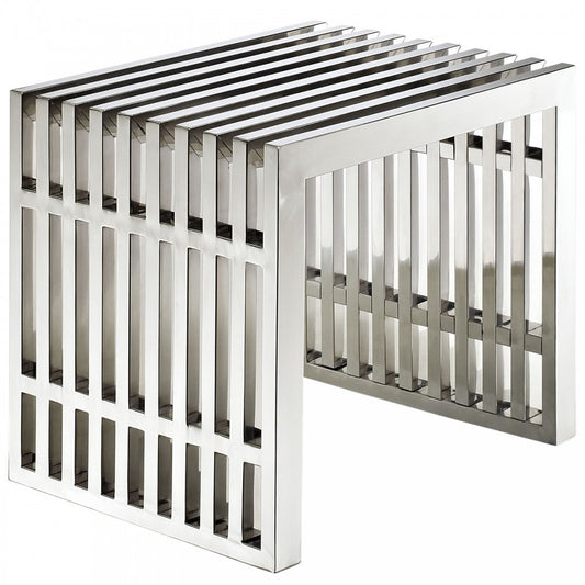 Gridiron Small Stainless Steel Bench, Silver