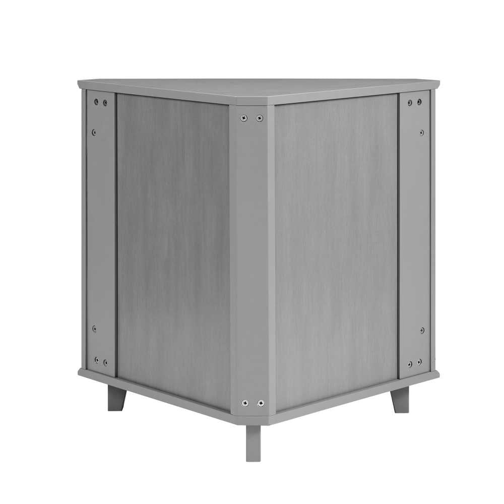 Gwen Fretwork Corner Accent Cabinet - Gray