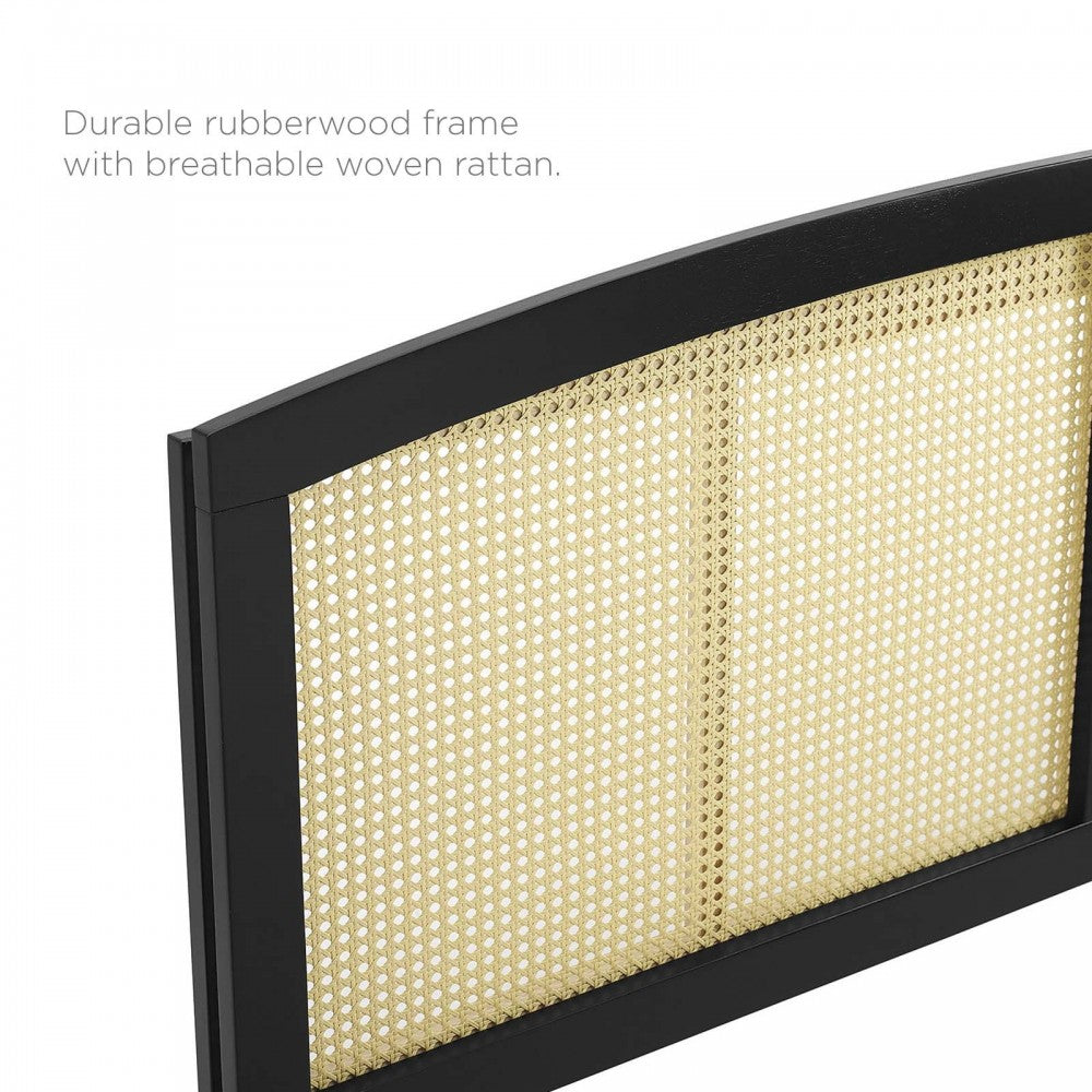 Halcyon Cane Queen Headboard, Black
