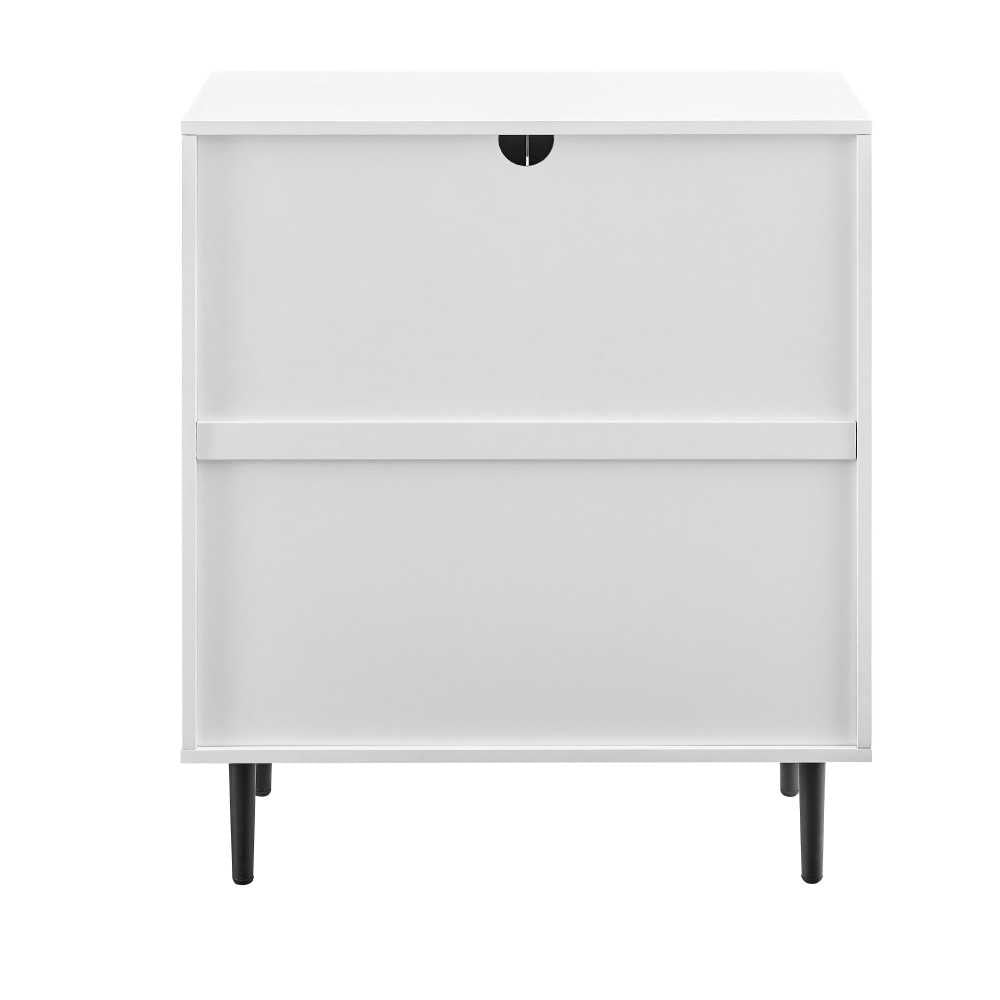 Hampton 28" Bookmatch Accent Cabinet - Ash Brown Bookmatch/Solid White