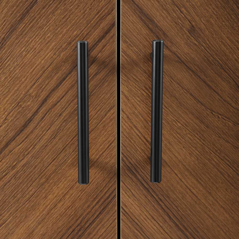 Hampton 68" Bookmatch Doors Two-Tone Hutch - Solid Black