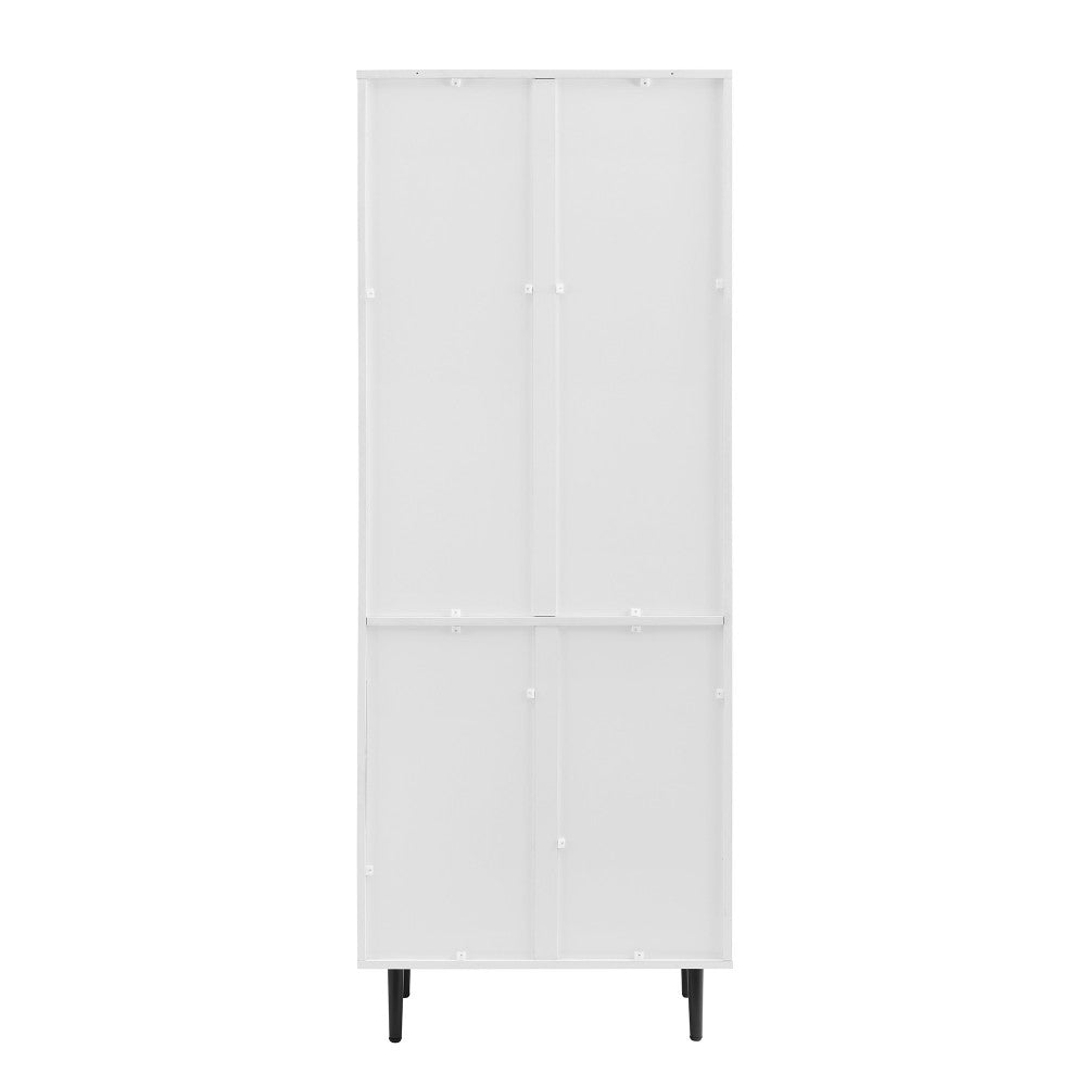 Hampton 68" Bookmatch Doors Two-Tone Hutch - Solid White