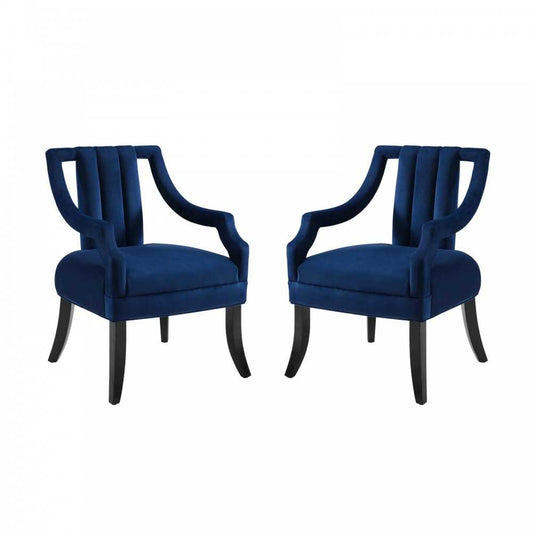 Harken Accent Chair Performance Velvet Set of 2, Navy