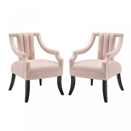 Harken Accent Chair Performance Velvet Set of 2, Pink