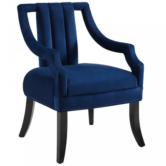 Harken Performance Velvet Accent Chair, Navy