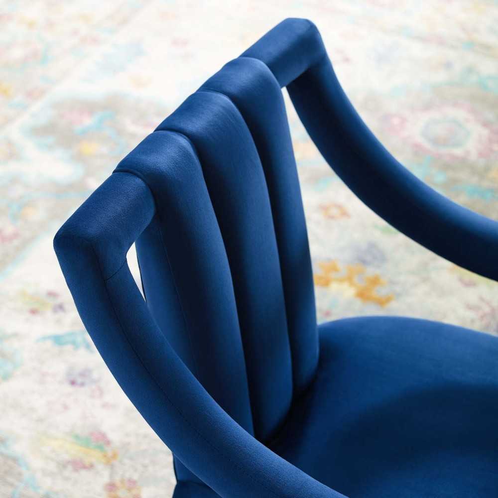 Harken Performance Velvet Accent Chair, Navy