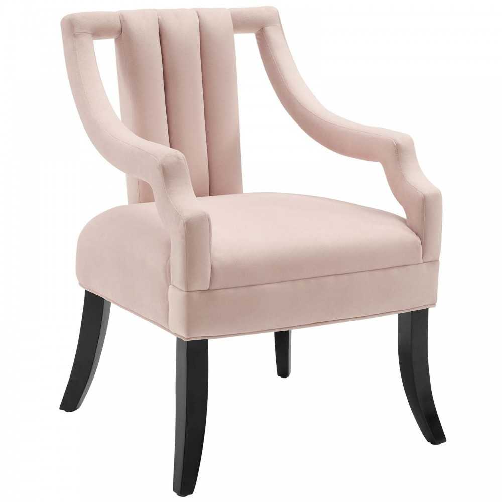 Harken Performance Velvet Accent Chair, Pink