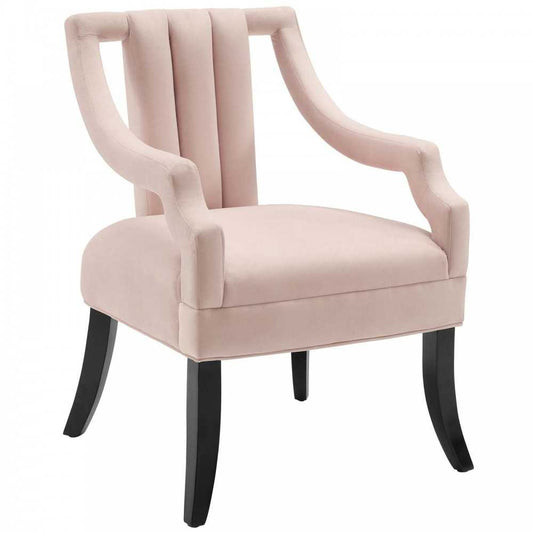 Harken Performance Velvet Accent Chair, Pink