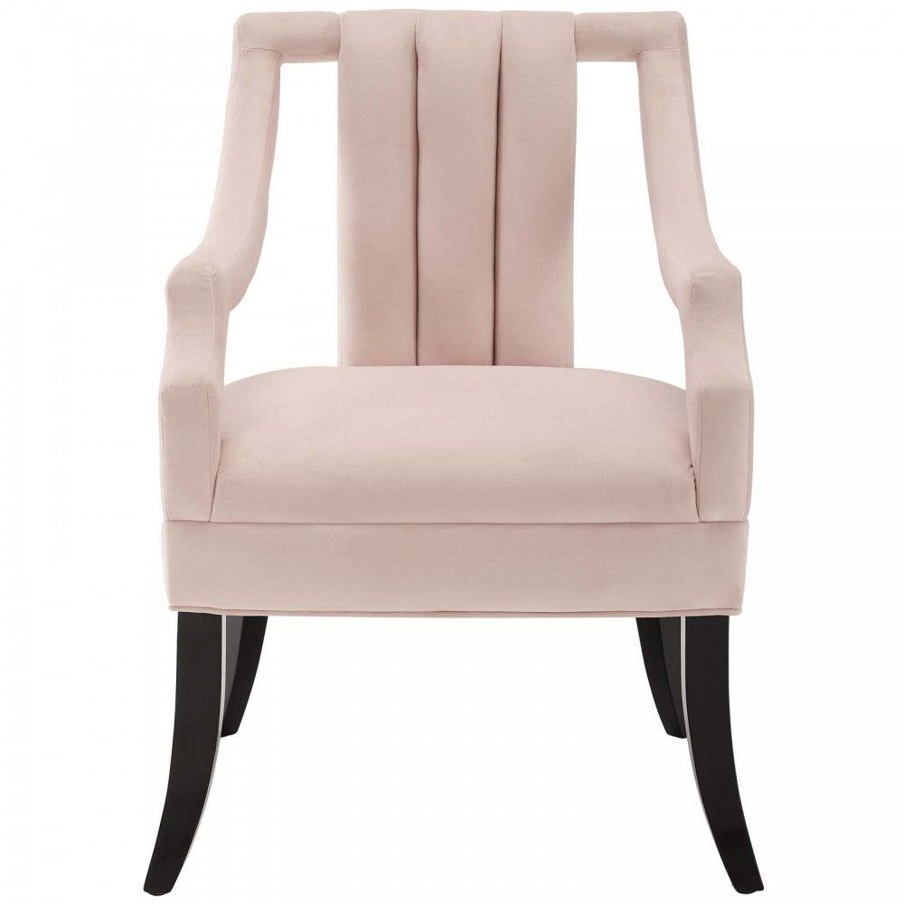 Harken Performance Velvet Accent Chair, Pink