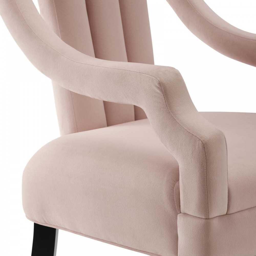 Harken Performance Velvet Accent Chair, Pink