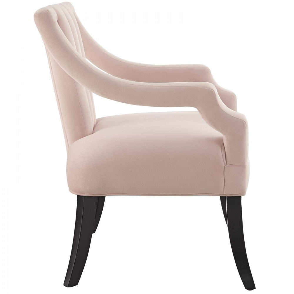 Harken Performance Velvet Accent Chair, Pink