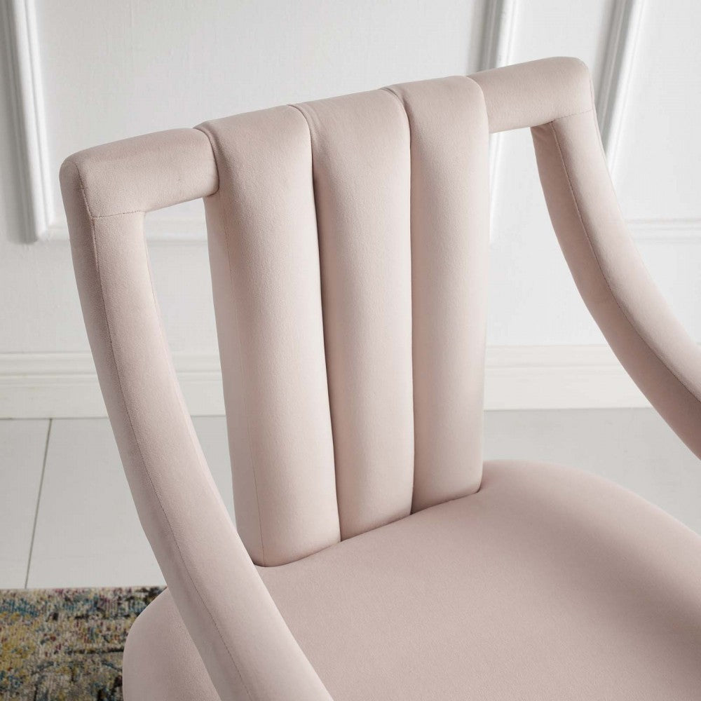 Harken Performance Velvet Accent Chair, Pink