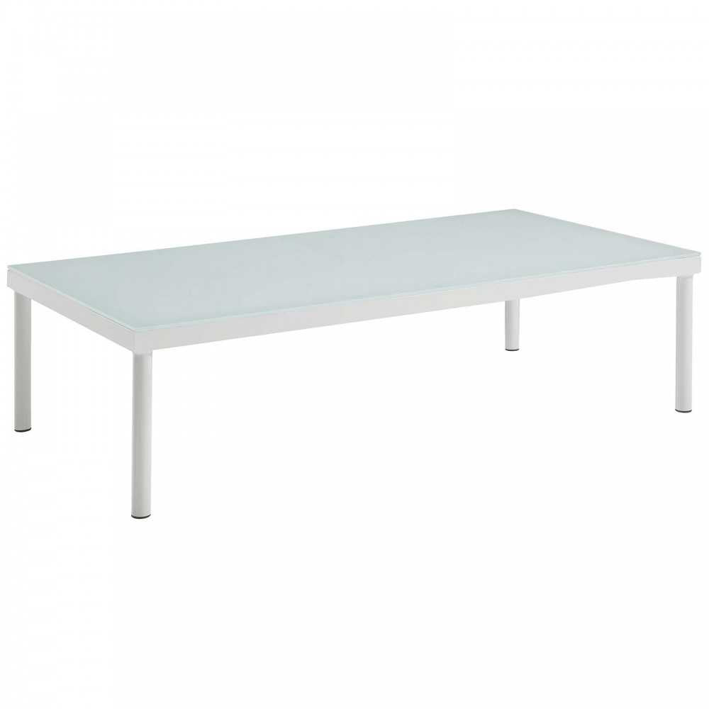 Harmony 5 Piece Outdoor Patio Aluminum Sectional Sofa Set, White Gray, EEI-2622-WHI-GRY-SET