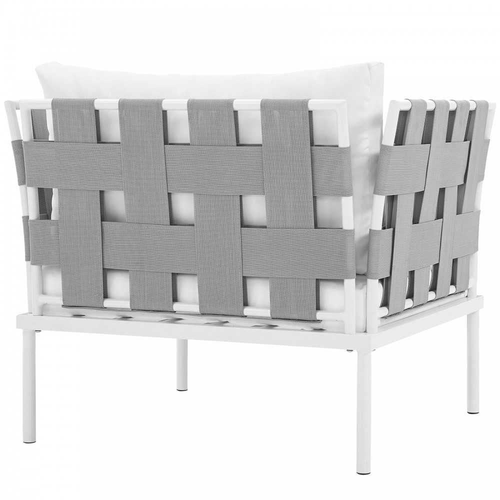 Harmony Outdoor Patio Aluminum Armchair, White White